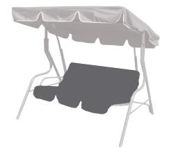 HAPPY GREEN Polstr na houpačku 129x43cm textil ANTR (2ks)