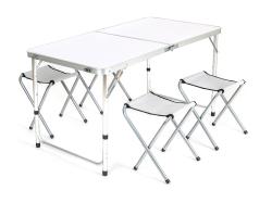 HAPPY GREEN Set kemping BILBAO stůl Al + 4 stoličky