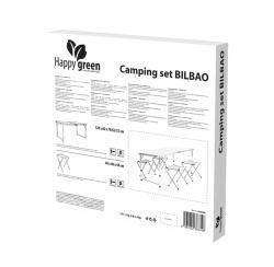 HAPPY GREEN Set kemping BILBAO stůl Al + 4 stoličky