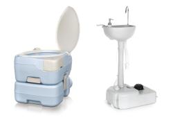 HAPPY GREEN Chemická toaleta 15l + HAPPY GREEN Prenosné umývadlo