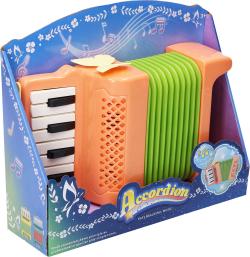 Harmonika detská ťahacia akordeón 23cm na batérie Zvuk