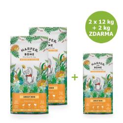Harper and Bone Dog Adult Large Medium příchutě farmy x 12 kg + 2 kg ZDARMA