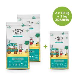 Harper and Bone Dog Adult Mini čerstvé z trhu x 10 kg + 2 kg ZDARMA Harper and Bone Dog Adult Mini čerstvé z trhu x 10 kg + 2 kg ZDARMA