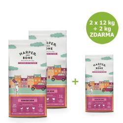 Harper and Bone Dog Senior Light příchutě farmy x 12 kg + 2 kg ZDARMA