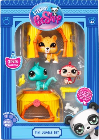 HASBRO LPS Džungle Zvířátko Littlest Pet Shop generace 7 set 3ks s doplňky