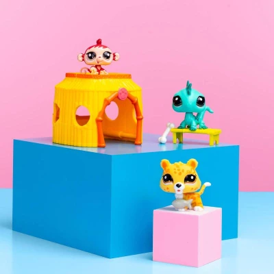 HASBRO LPS Džungle Zvířátko Littlest Pet Shop generace 7 set 3ks s doplňky