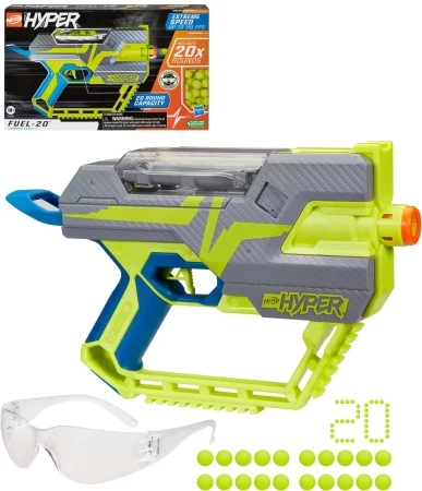 Hasbro NERF Hyper Fuel 20 blaster set s náboji a ochrannými brýlemi