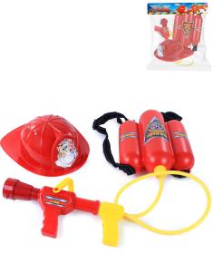 Hasicí přístroj dětský s pistolí na vodu set s přilbou plast v sáčku Hasicí přístroj dětský s pistolí na vodu set s přilbou plast v sáčku