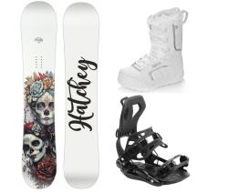 Hatchey Eternity dámsky snowboard + Hatchey Fastec viazanie + Raven Pearl white topánky