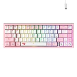 Havit Mechanická herní klávesnice KB874L RGB (růžová a bílá) Havit Mechanická herní klávesnice KB874L RGB (růžová a bílá)