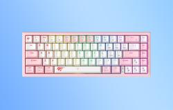 Havit Mechanická herní klávesnice KB874L RGB (růžová a bílá)