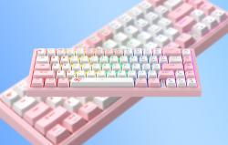 Havit Mechanická herní klávesnice KB874L RGB (růžová a bílá)