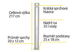 Hawaj Fantasy Rain 35 l | černo-stříbrná solární sprcha