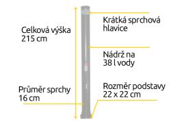 Hawaj Solární sprcha 38 l černá