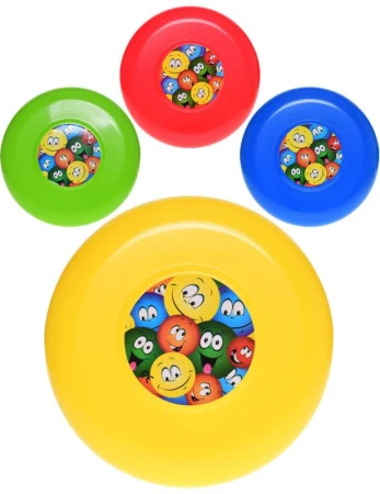 Házecí disk smajlík frisbee plastový talíř s obrázkem 4 barvy Házecí disk smajlík frisbee plastový talíř s obrázkem 4 barvy