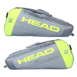 Head Core 6R Combi 2021 taška na rakety šedá-žlutá
