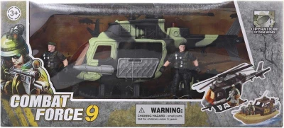 Helikoptéra vojenská herní army set se skútrem a 2 figurkami vojáků plast