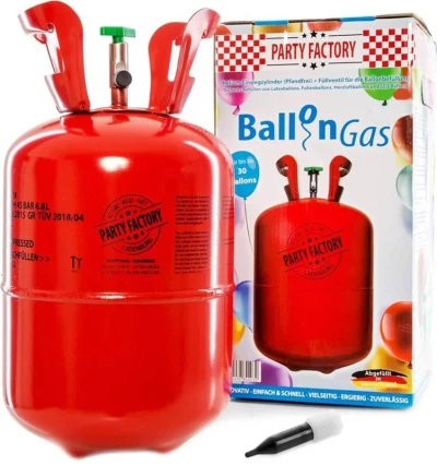 Helium 200l jednorázové na plnění až 30ks latexových balónků o průměru 23cm