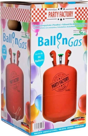 Helium 200l jednorázové na plnění až 30ks latexových balónků o průměru 23cm