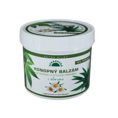 Herbavera Konopný balzám s Aloe Vera na suchou a citlivou pokožku 500 ml