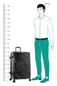 Heys Black Camo L kufr + kosmetická taštička zdarma