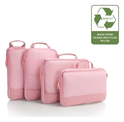 Heys Ecotex Compression Packing Cube 4 Pc Set Green Moss