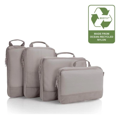 Heys Ecotex Compression Packing Cube 4 Pc Set Green Moss