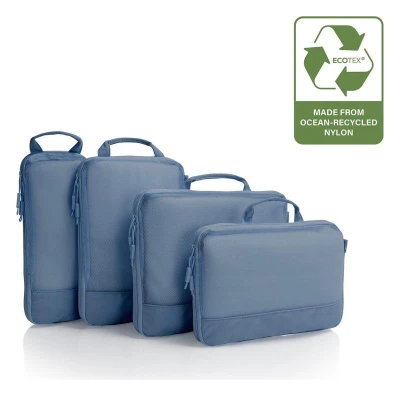 Heys Ecotex Compression Packing Cube 4 Pc Set Green Moss