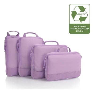Heys Ecotex Compression Packing Cube 4 Pc Set Green Moss