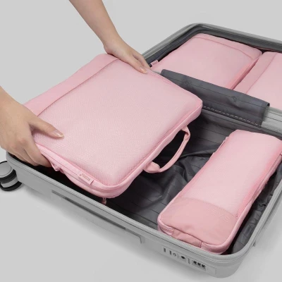 Heys Ecotex Compression Packing Cube 4 Pc Set Lilac Blossom