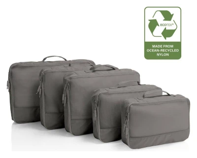 Heys Ecotex Packing Cube 5 Pc Set Blue Ocean