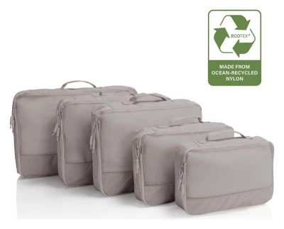 Heys Ecotex Packing Cube 5 Pc Set Grey Stone