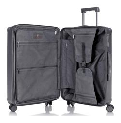 Heys Luxe M Gunmetal kufr + kosmetická taštička zdarma