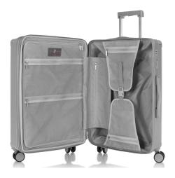 Heys Luxe M Silver kufr + kosmetická taštička zdarma