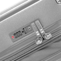 Heys Luxe M Silver kufr + kosmetická taštička zdarma
