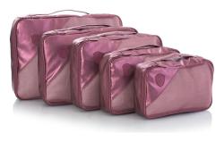 Heys Metallic Packing Cube Burgundy – 5 kusů Heys Metallic Packing Cube Burgundy – 5 kusů