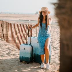 Heys Tie-Dye Blue S kufr + kosmetická taštička zdarma