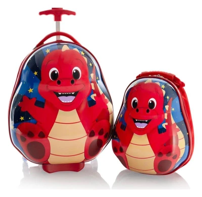 Heys Travel Tots Dinosaur červená dětská sada kufru a batohu