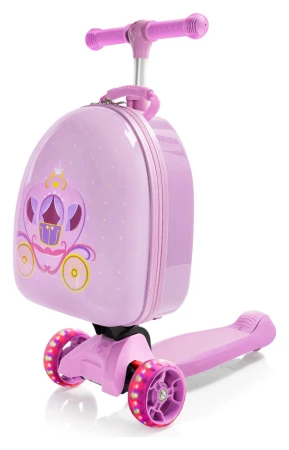 Heys Turbo Tots Scooter Royal Carriage růžový dětský kufr s koloběžkou
