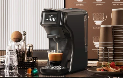 HiBREW H1B černý kávovar na kapsle 5 v 1