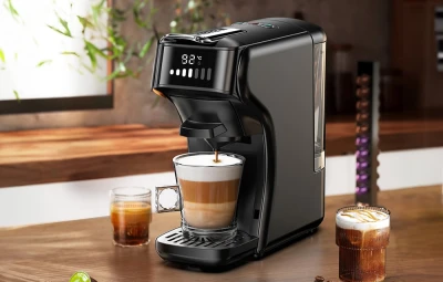 HiBREW H1B černý kávovar na kapsle 5 v 1