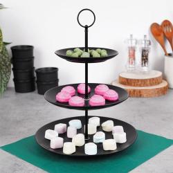 Hit Etažér třípatrový porcelánový 26x34 cm černá