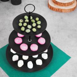 Hit Etažér třípatrový porcelánový 26x34 cm černá