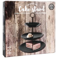 Hit Etažér třípatrový porcelánový 26x34 cm černá