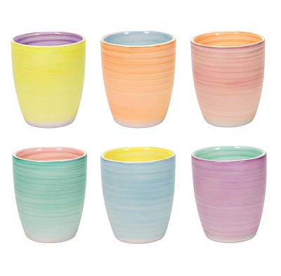 Hit Hrnky na kávu cappuccino sada 6 ks 350 ml PASTEL