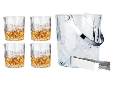 Hit Sada na whiskey 4 sklenice, kbelík na led a kleště