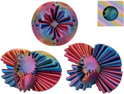 Hlavolam míček antistresový 3D tisk s přeměnou 3v1 6cm 2 barvy Hlavolam míček antistresový 3D tisk s přeměnou 3v1 6cm 2 barvy