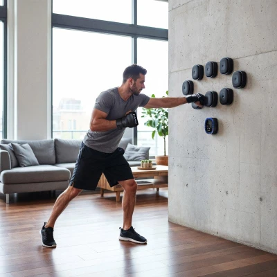 HMS Elektronický modulární boxerský terč TB05 s LED, Bluetooth a rukavicemi (Music Boxing Machine)