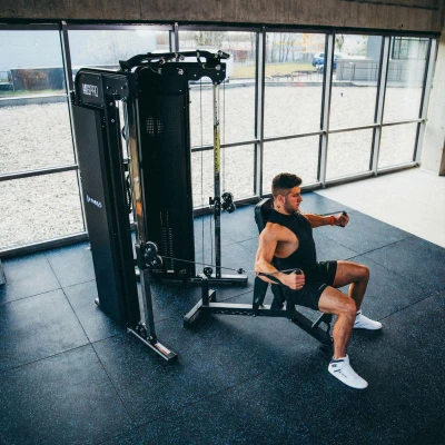 HMS AbiFloor POS15 černá / modrá 2. jakost gumová fitness podlaha
