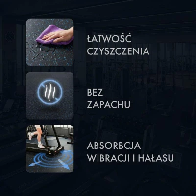 HMS AbiFloor POS15 černá / modrá 2. jakost gumová fitness podlaha